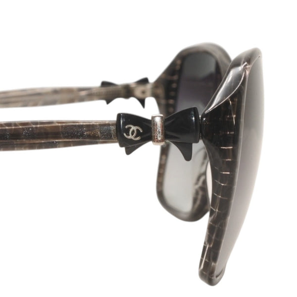 CHANEL Sunglasses Eyewear 5205-A c1263/3C Size 58□16 135 Coco Mark Ribbon Black Lame Good Condition Used 4a000033