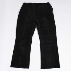 Like new CHROME HEARTS Cemetery Cross Patch Suede Pants Size 26 40 Patch Calf Leather Dagger Used 4a000120