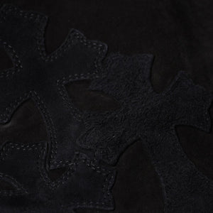 Like new CHROME HEARTS Cemetery Cross Patch Suede Pants Size 26 40 Patch Calf Leather Dagger Used 4a000120
