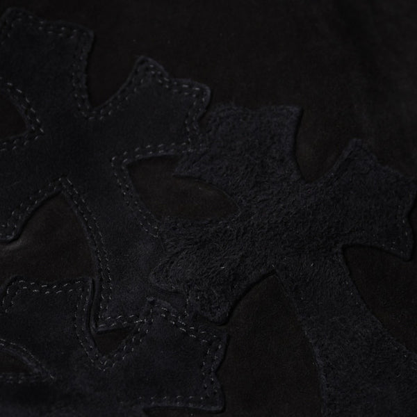 Like new CHROME HEARTS Cemetery Cross Patch Suede Pants Size 26 40 Patch Calf Leather Dagger Used 4a000120