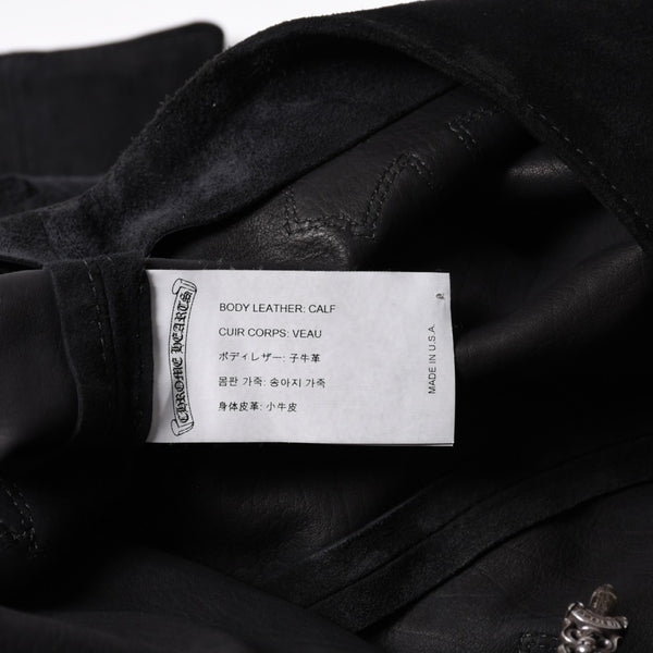 Like new CHROME HEARTS Cemetery Cross Patch Suede Pants Size 26 40 Patch Calf Leather Dagger Used 4a000120