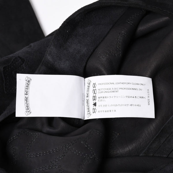 Like new CHROME HEARTS Cemetery Cross Patch Suede Pants Size 26 40 Patch Calf Leather Dagger Used 4a000120