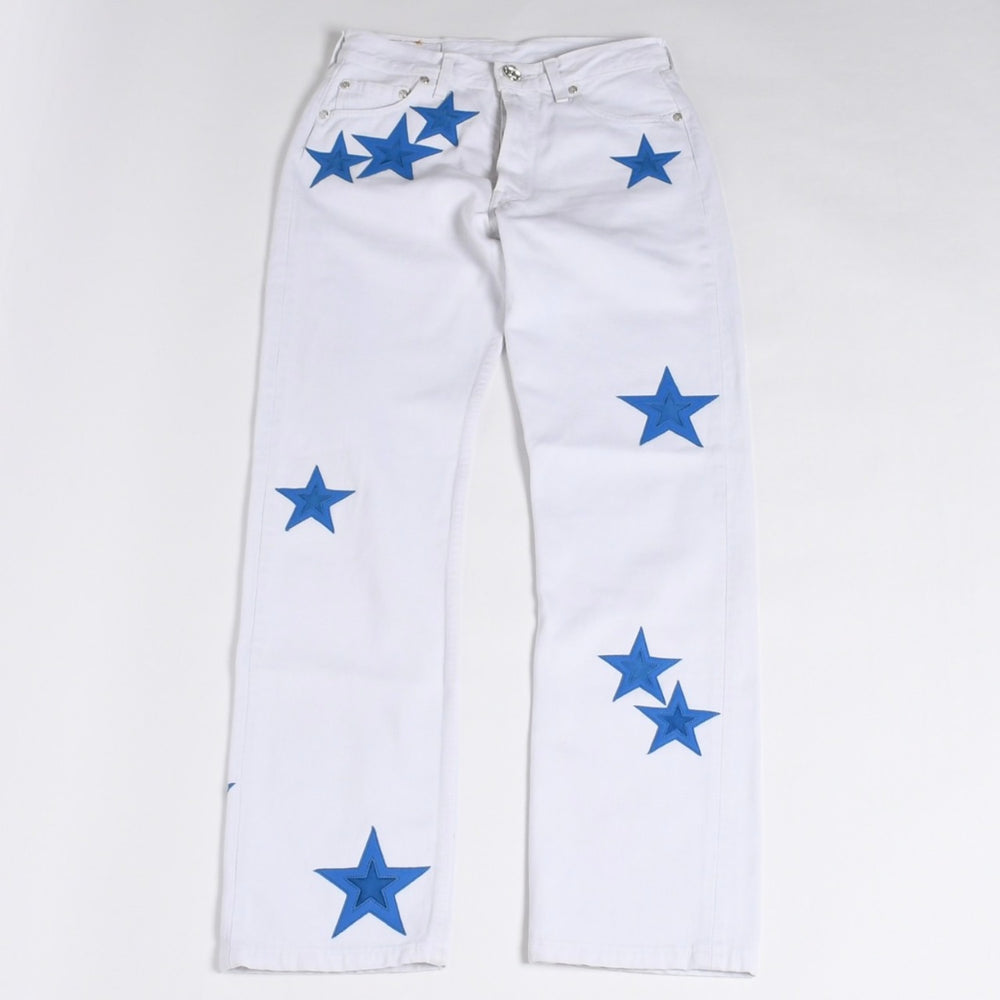 Very good condition CHROME HEARTS Star Patch Denim Pants Jeans Size 26 20 Patch Silver 925 Cross Ball 501 Used 4b014145
