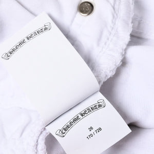 極美品 CHROME HEARTS クロムハーツ スターパッチ デニムパンツ ジーンズ サイズ26 20パッチ シルバー925 クロスボール 501 中古 4b014145