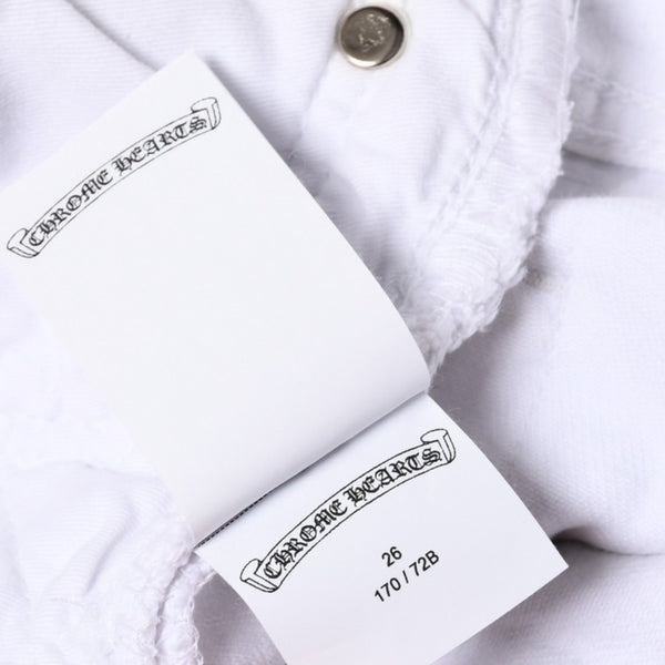 極美品 CHROME HEARTS クロムハーツ スターパッチ デニムパンツ ジーンズ サイズ26 20パッチ シルバー925 クロスボール 501 中古 4b014145