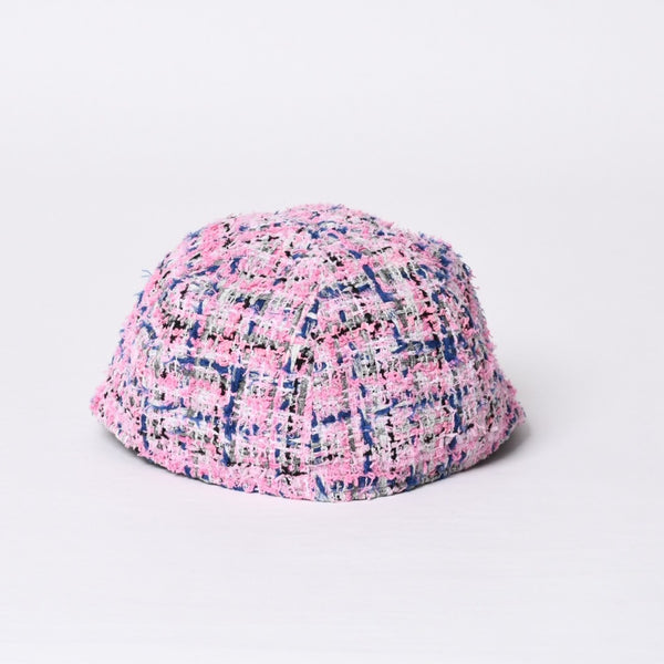 極美品 CHANEL シャネル ツイード キャップ ハット 帽子 AA8985 サイズM ココマーク ピンク マルチカラー 中古 4b014164