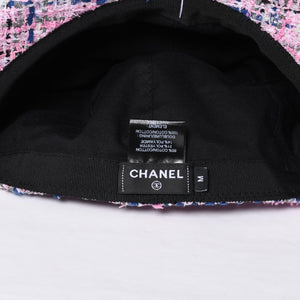 極美品 CHANEL シャネル ツイード キャップ ハット 帽子 AA8985 サイズM ココマーク ピンク マルチカラー 中古 4b014164