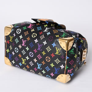 Very Good Condition LOUIS VUITTON Speedy 30 Handbag M92642 Monogram Multicolor Black Gold Hardware Takashi Murakami Used 4a001255