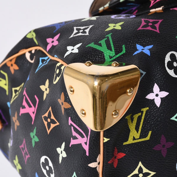 Very Good Condition LOUIS VUITTON Speedy 30 Handbag M92642 Monogram Multicolor Black Gold Hardware Takashi Murakami Used 4a001255