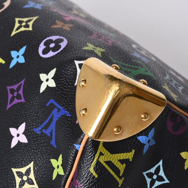 Very Good Condition LOUIS VUITTON Speedy 30 Handbag M92642 Monogram Multicolor Black Gold Hardware Takashi Murakami Used 4a001255