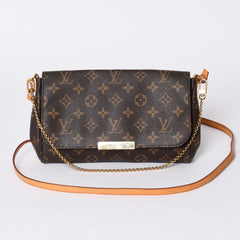 Very good condition LOUIS VUITTON Monogram Favorite MM Shoulder bag M40718 Brown Gold hardware Used 4a001282