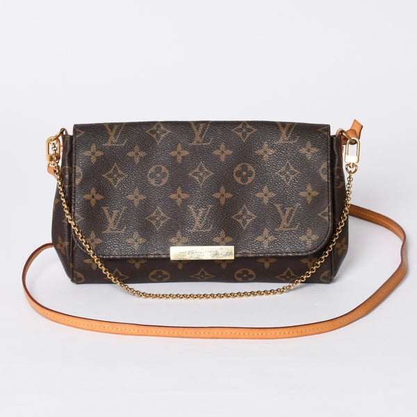 Very good condition LOUIS VUITTON Monogram Favorite MM Shoulder bag M40718 Brown Gold hardware Used 4a001282