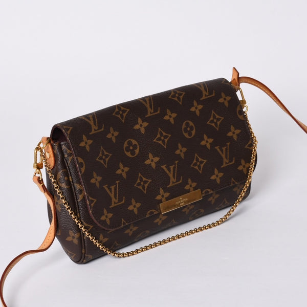 Very good condition LOUIS VUITTON Monogram Favorite MM Shoulder bag M40718 Brown Gold hardware Used 4a001282