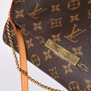 Very good condition LOUIS VUITTON Monogram Favorite MM Shoulder bag M40718 Brown Gold hardware Used 4a001282