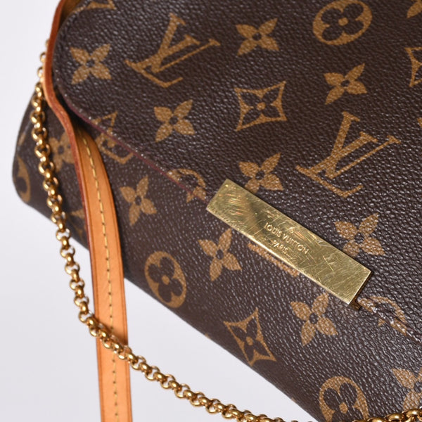 Very good condition LOUIS VUITTON Monogram Favorite MM Shoulder bag M40718 Brown Gold hardware Used 4a001282
