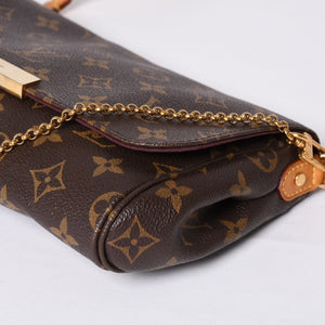 Very good condition LOUIS VUITTON Monogram Favorite MM Shoulder bag M40718 Brown Gold hardware Used 4a001282