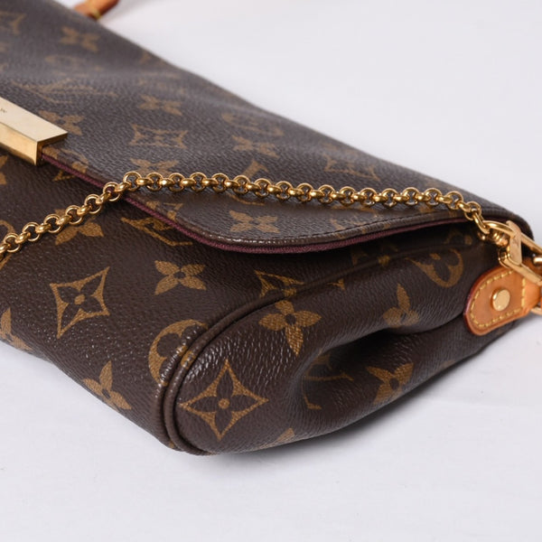 Very good condition LOUIS VUITTON Monogram Favorite MM Shoulder bag M40718 Brown Gold hardware Used 4a001282