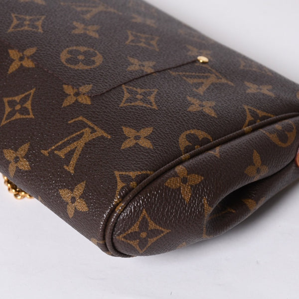 Very good condition LOUIS VUITTON Monogram Favorite MM Shoulder bag M40718 Brown Gold hardware Used 4a001282