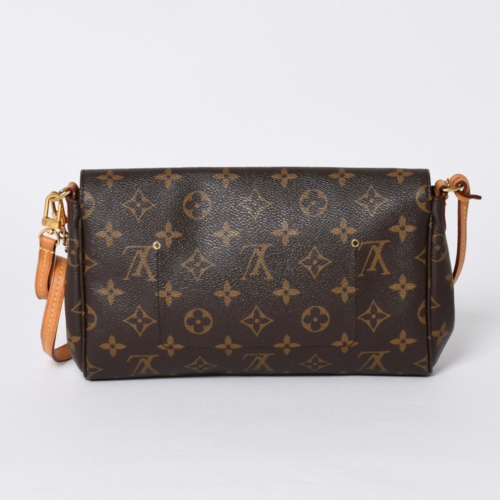 Very Good Condition LOUIS VUITTON Monogram Favorite MM Shoulder Bag M40718 Brown Gold Hardware Used 4a001280