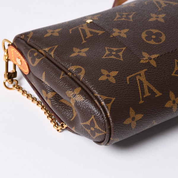 Very Good Condition LOUIS VUITTON Monogram Favorite MM Shoulder Bag M40718 Brown Gold Hardware Used 4a001280