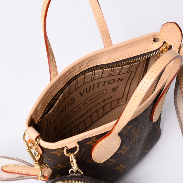 New and unused LOUISVUITTON Handbag Neverfull BB Brown Monogram Canvas Leather M46705 Gold Hardware 4a001238