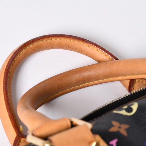 Very Good Condition LOUIS VUITTON Speedy 30 Handbag M92642 Monogram Multicolor Black Gold Hardware Takashi Murakami Used 4a001255
