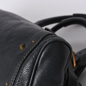 Chloe Handbag Paddington One Shoulder Bag Black Leather B19FG0 Gold Hardware Good Condition Used 4a000529