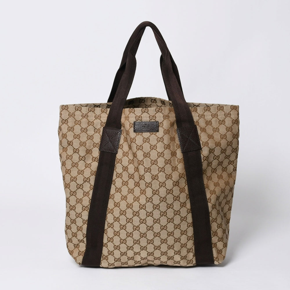 極美品 GUCCI グッチ トートバッグ ハンドバッグ 139669 467891 GGキャンバス ベージュ 中古 4a000210