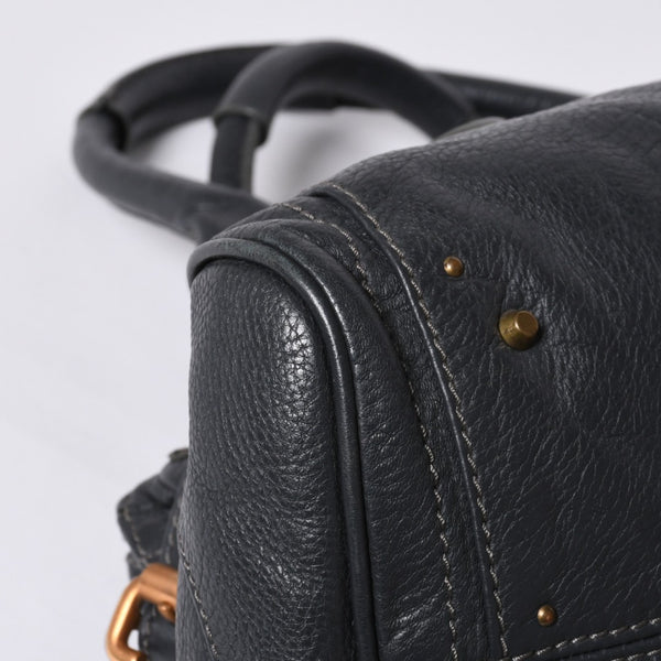 Chloe Handbag Paddington One Shoulder Bag Black Leather B19FG0 Gold Hardware Good Condition Used 4a000529