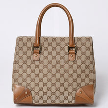 画像をギャラリービューアに読み込む, GUCCI グッチ ハンドバッグ 120895 467891 GGキャンバス レザー ベージュ ゴールド金具 美品 中古 4a000185