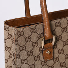 画像をギャラリービューアに読み込む, GUCCI グッチ ハンドバッグ 120895 467891 GGキャンバス レザー ベージュ ゴールド金具 美品 中古 4a000185