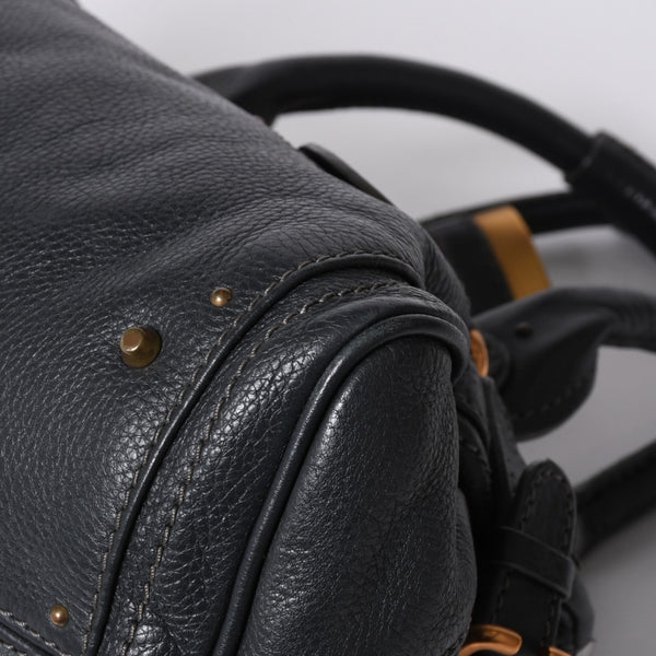 Chloe Handbag Paddington One Shoulder Bag Black Leather B19FG0 Gold Hardware Good Condition Used 4a000529