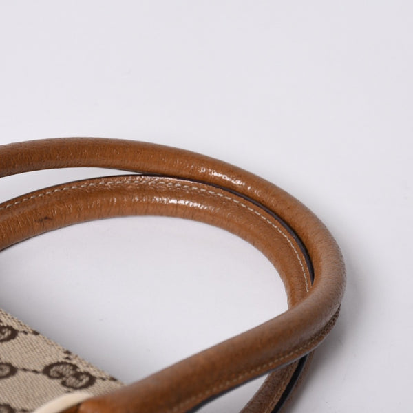 GUCCI グッチ ハンドバッグ 120895 467891 GGキャンバス レザー ベージュ ゴールド金具 美品 中古 4a000185