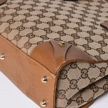 画像をギャラリービューアに読み込む, GUCCI グッチ ハンドバッグ 120895 467891 GGキャンバス レザー ベージュ ゴールド金具 美品 中古 4a000185