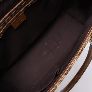 GUCCI グッチ ハンドバッグ 120895 467891 GGキャンバス レザー ベージュ ゴールド金具 美品 中古 4a000185