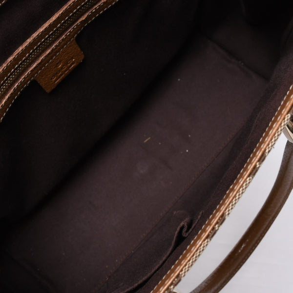 GUCCI グッチ ハンドバッグ 120895 467891 GGキャンバス レザー ベージュ ゴールド金具 美品 中古 4a000185
