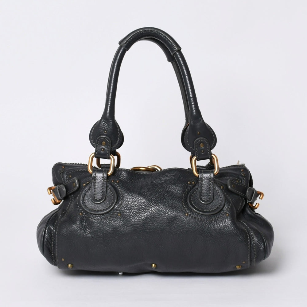 Chloe クロエ ハンドバッグ パディントン ワンショルダーバッグ ブラック レザー B19FG0 ゴールド金具 美品 中古 4a000529