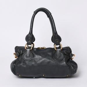 Chloe Handbag Paddington One Shoulder Bag Black Leather B19FG0 Gold Hardware Good Condition Used 4a000529