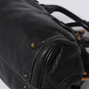 Chloe クロエ ハンドバッグ パディントン ワンショルダーバッグ ブラック レザー B19FG0 ゴールド金具 美品 中古 4a000530