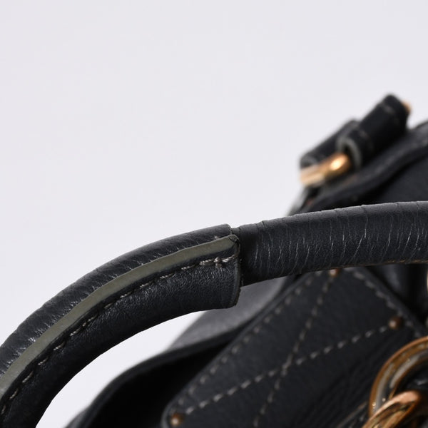 Chloe Handbag Paddington One Shoulder Bag Black Leather B19FG0 Gold Hardware Good Condition Used 4a000529