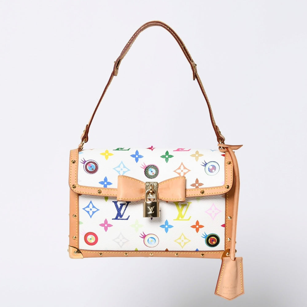 Very Good Condition LOUIS VUITTON Handbag I Love Monogram PM Pochette I Miss You Takashi Murakami M92055 Used 4a000429