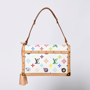 極美品 LOUIS VUITTON ルイヴィトン ハンドバッグ アイラブモノグラムPM ポシェットアイミスユー 村上隆 M92055 中古 4a000429