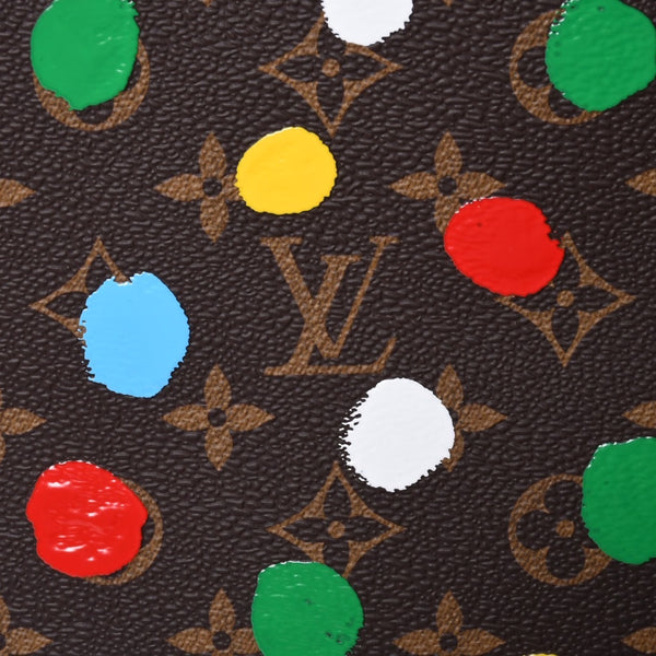 Like new LOUIS VUITTON On the Go MM Yayoi Kusama Hand Shoulder Bag 2WAY Leather Monogram M46379 Brown Used 4a001452