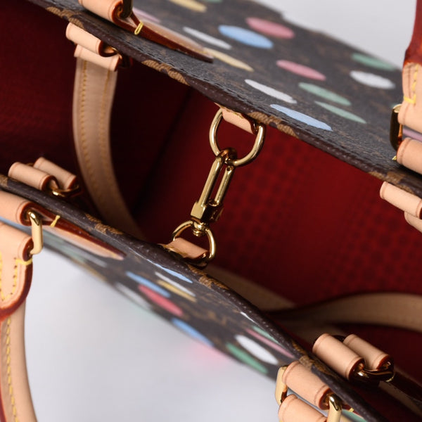 Like new LOUIS VUITTON On the Go MM Yayoi Kusama Hand Shoulder Bag 2WAY Leather Monogram M46379 Brown Used 4a001452