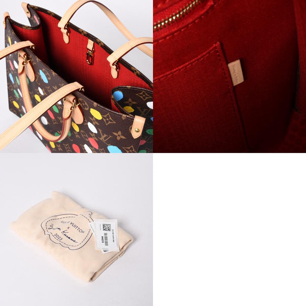 Like new LOUIS VUITTON On the Go MM Yayoi Kusama Hand Shoulder Bag 2WAY Leather Monogram M46379 Brown Used 4a001452