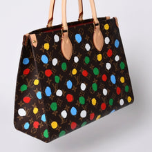 画像をギャラリービューアに読み込む, 新品同様 LOUIS VUITTON ルイヴィトン オンザゴーMM 草間彌生 ハンド ショルダー バッグ 2WAY レザー モノグラム M46379 ブラウン 中古 4a001452