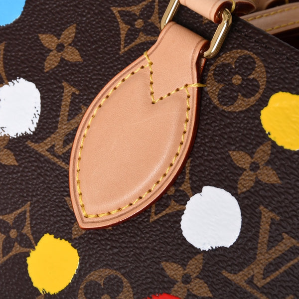 Like new LOUIS VUITTON On the Go MM Yayoi Kusama Hand Shoulder Bag 2WAY Leather Monogram M46379 Brown Used 4a001452