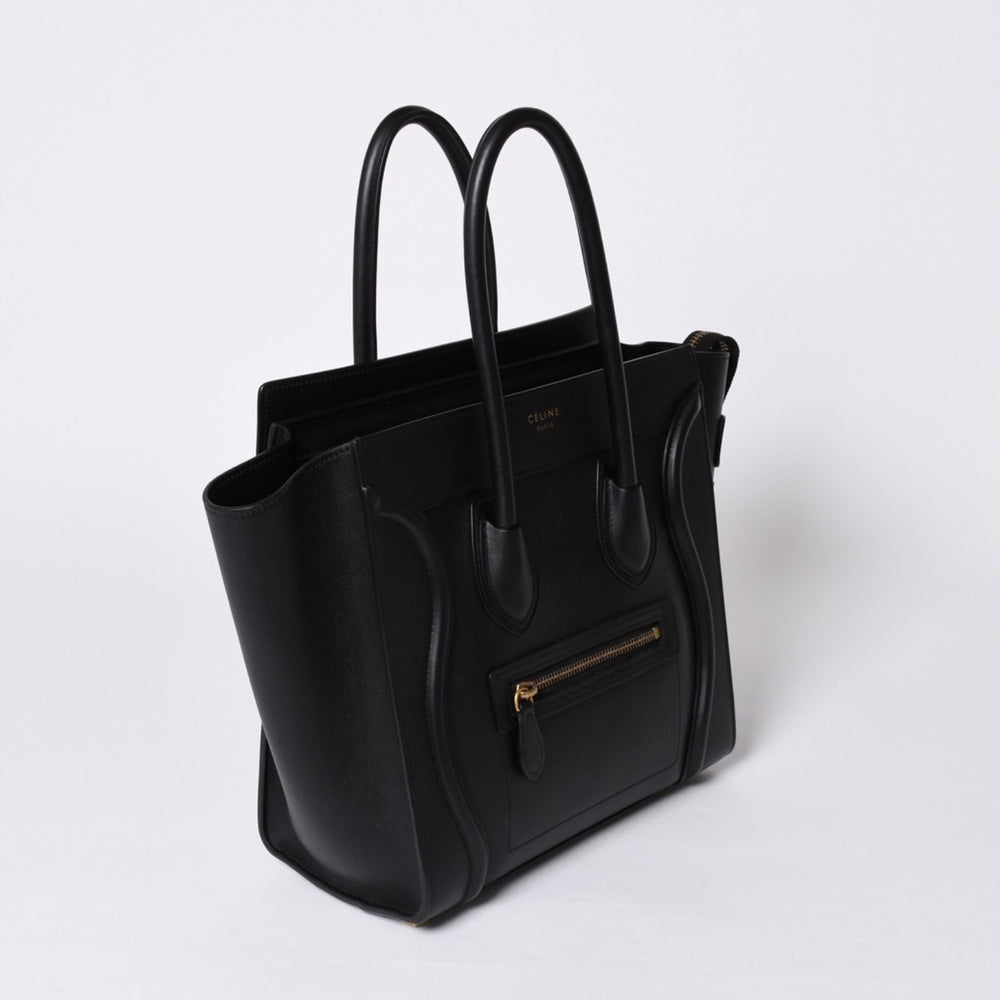 Very Good Condition CELINE Micro Shopper luggage Handbag Luggage Micro Shopper Handbag S-AT-5117 Phoebe Period Used 4a001102