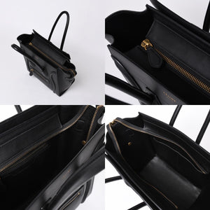 極美品 CELINE セリーヌ Micro Shopper luggage Handbag ラゲージ マイクロショッパー ハンドバッグ S-AT-5117 フィービー期 中古 4a001102