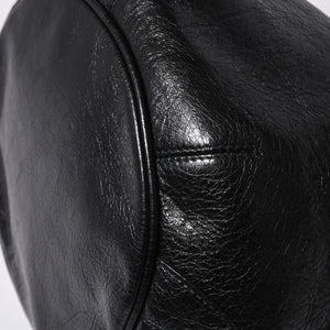 BALENCIAGA バレンシアガ ジャイアント ミニポンポン 2WAYハンドバッグ ブラック 246438 レザー シルバー金具 美品 中古 4a000165
